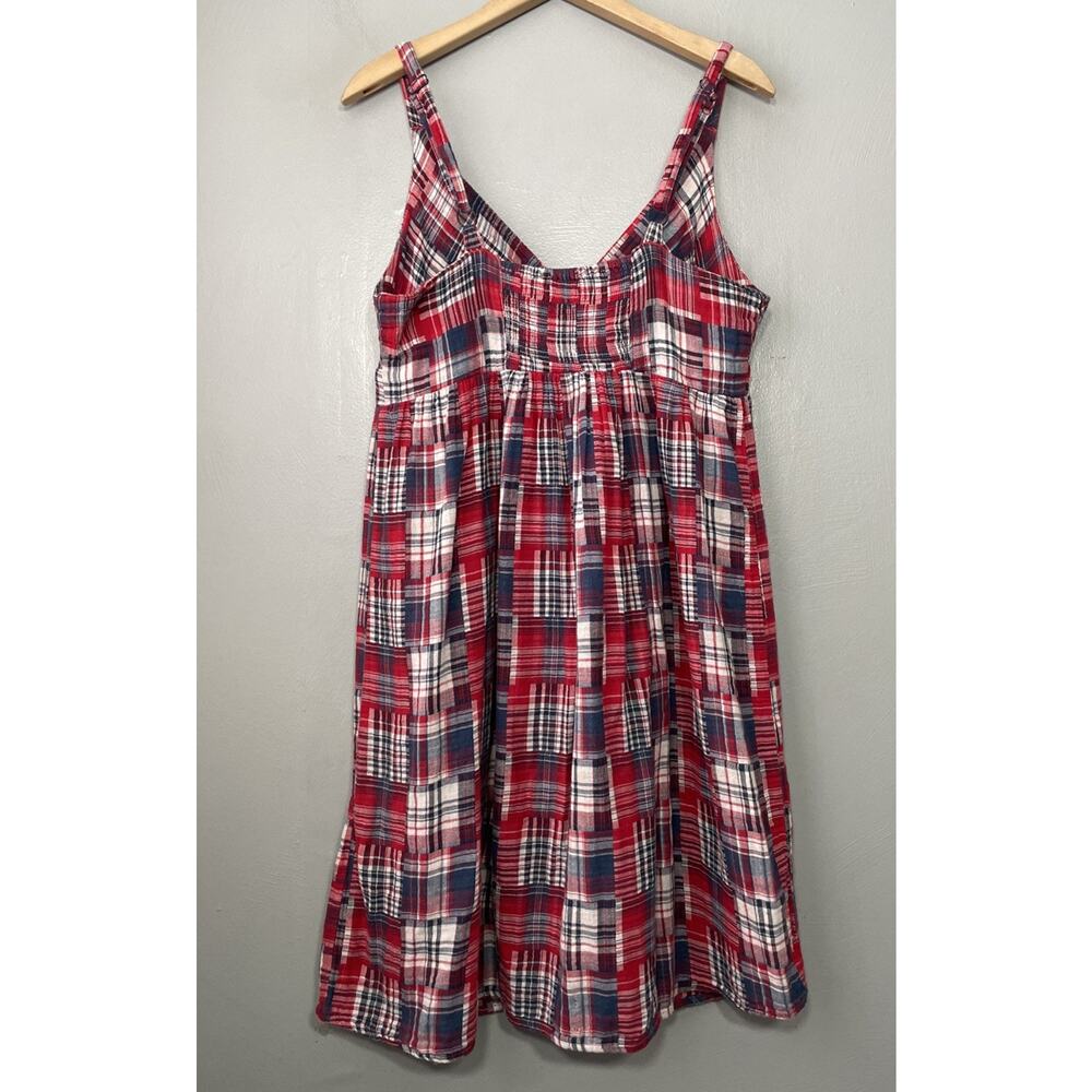 Madres Plaid SunDress Size 14 Babydoll Country Cotton Patchwork Boho Summer Y2K - Picture 5 of 10